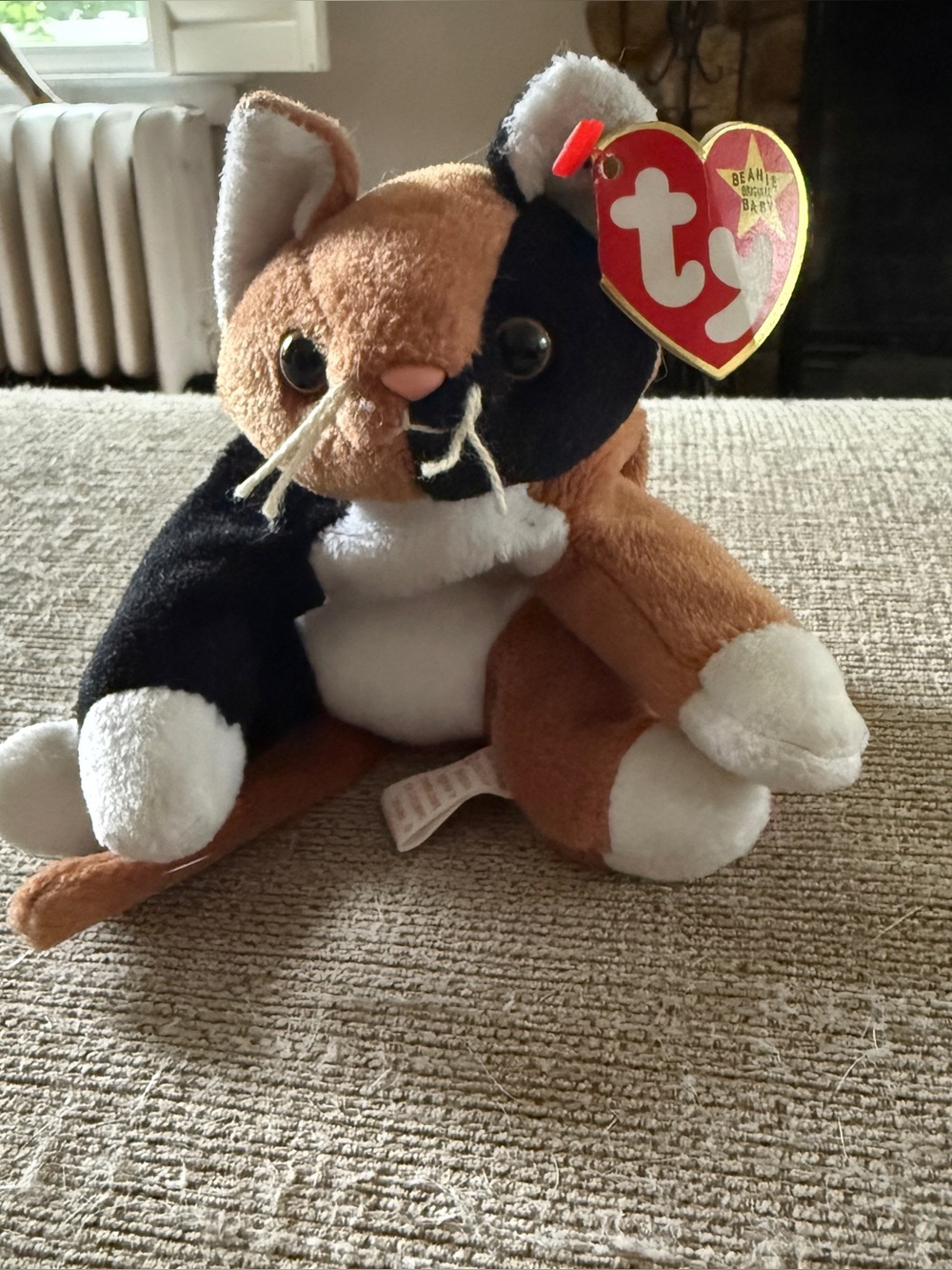 VINTAGE 90S TY BEANIE BABY CHIP CALICO CAT PLUSH PVC 1996 WITH TAGS